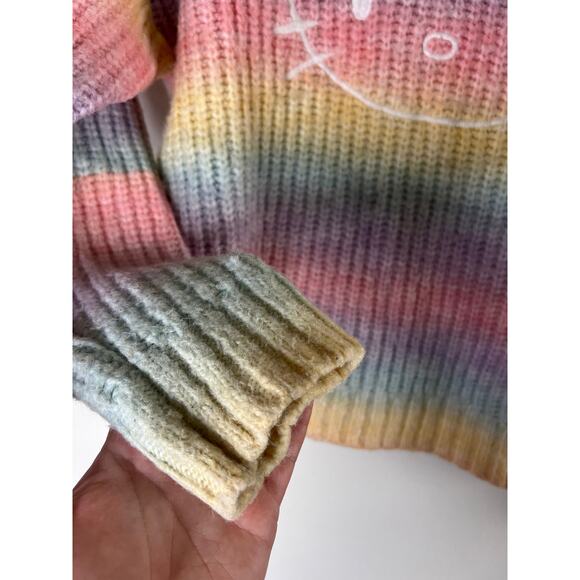 F21 Forever 21 x Hello Kitty Appliqué Pastel Rainbow Knit Crewneck Sweater - Picture 5 of 16